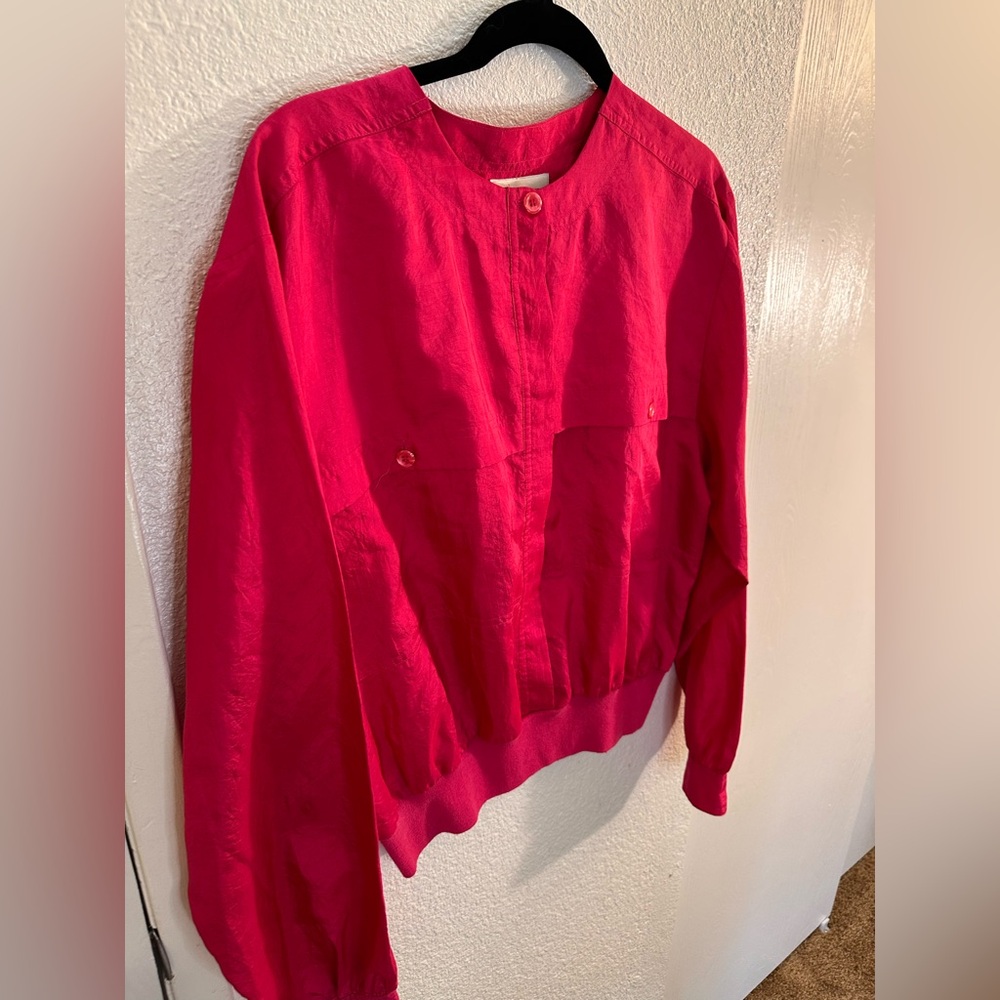 Vibrant, vintage, pink Button-Up Jacket, by Partners from Mervyn’s. Size 16.